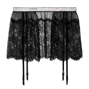 Victoria's Secret Shine Lace Skirt with Garters Strap in Black Size XS/S NWTs